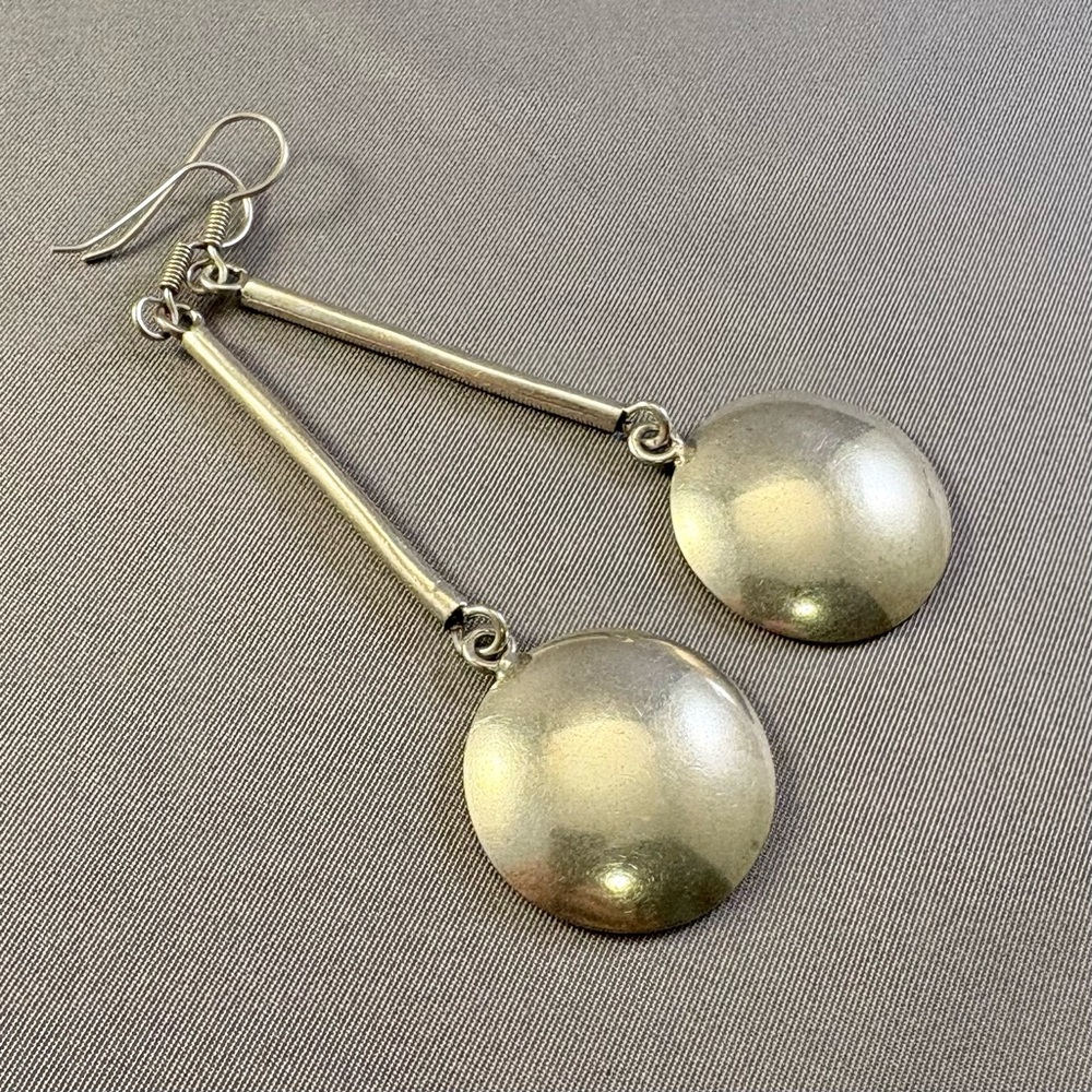 Modern Sterling Silver Dangle Earrings‎
